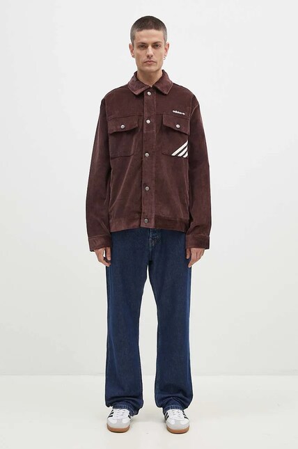 Вельветовая куртка adidas Originals Jacket цвет коричневый