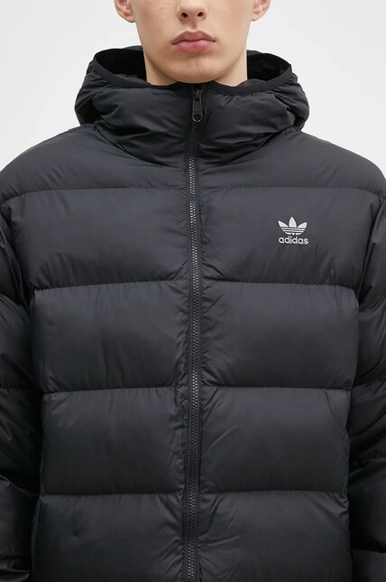 adidas Tonal Hooded Puffer Jacket Black IY3396 at PRM US