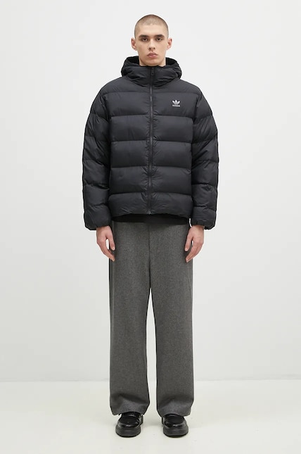 adidas Tonal Hooded Puffer Jacket Black IY3396 at PRM US
