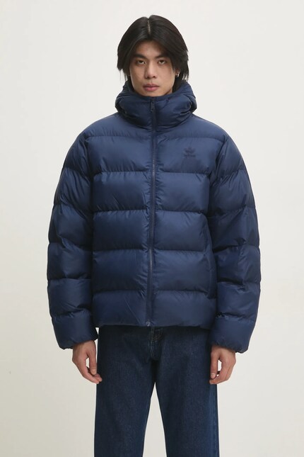 adidas Originals jacket Commercial Puff men's navy blue color
