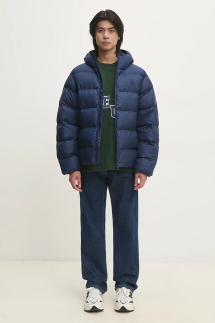 adidas Originals jacket Commercial Puff men's navy blue color