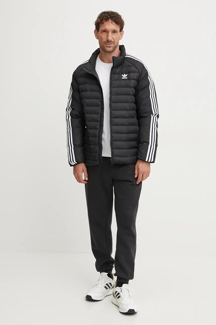 Куртка adidas Originals Padded Coll мужская цвет чёрный переходная