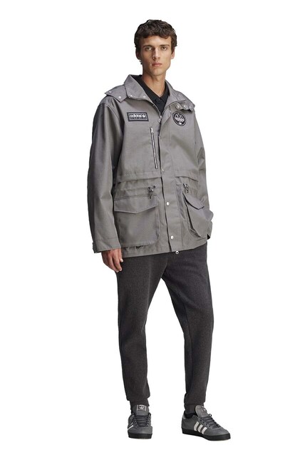 adidas Originals jacket Spezial F.C. Anorak men's gray color