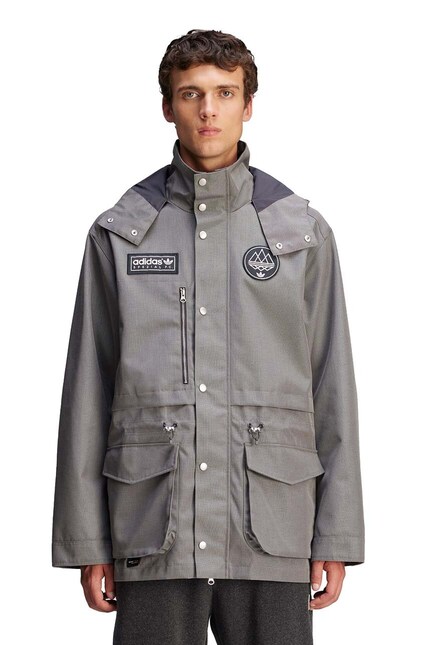 adidas Originals jacket Spezial F.C. Anorak men's gray color