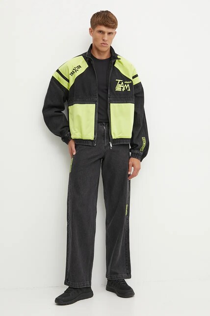 adidas Originals geacă Moto Denim Jacket barbati, culoarea negru
