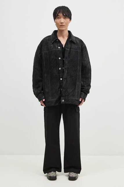 Rick Owens corduroy jacket Jumbo Worker black color DU02D2761.HCF