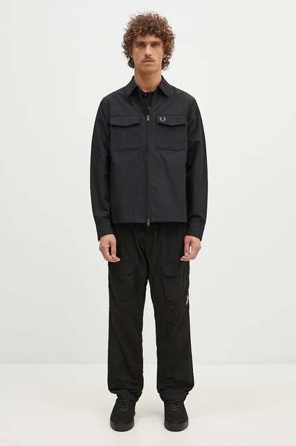 Куртка Fred Perry Pocket Overshirt мужская цвет чёрный переходная