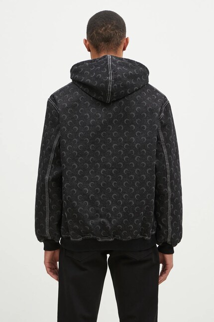 Marine Serre cotton jacket Moon Laser Denim Padded Jacket black