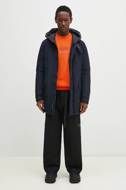 Woolrich jacket Polar High Collar Parka navy blue color