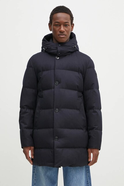 Woolrich wool jacket Luxe Long Parka navy blue color Woolrich wool jacket Luxe Long Parka navy blue color