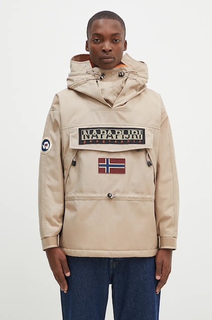 Napapijri jacket Skidoo 1990 men's beige color NP0A4IK5N1N1 at PRM US Napapijri jacket Skidoo 1990 men's beige color NP0A4IK5N1N1 at PRM US