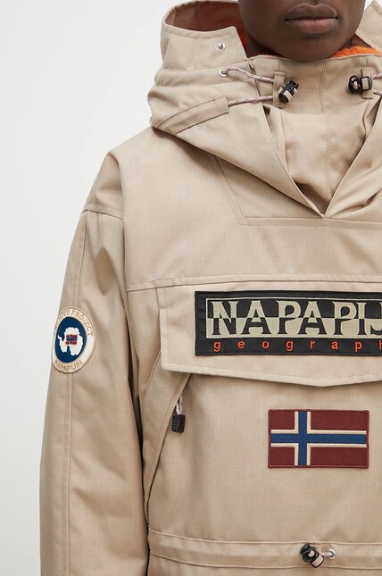 Napapijri jacket Skidoo 1990 men's beige color NP0A4IK5N1N1 at PRM US