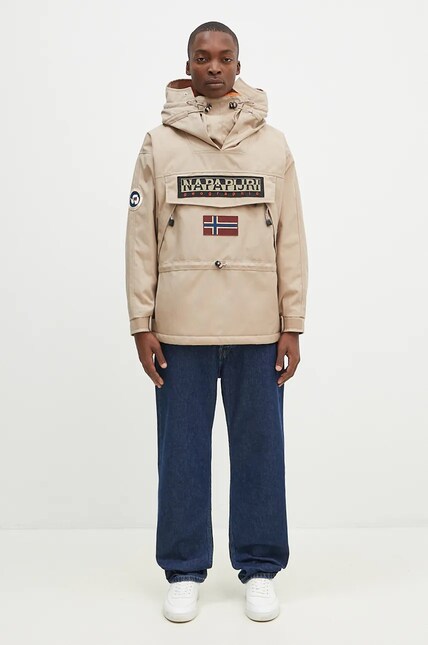 Napapijri jacket Skidoo 1990 men's beige color NP0A4IK5N1N1 at PRM US