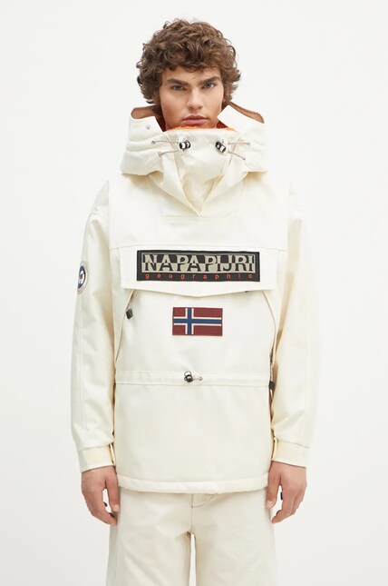 Куртка Napapijri Skidoo 1990 мужская цвет бежевый зимняя oversize