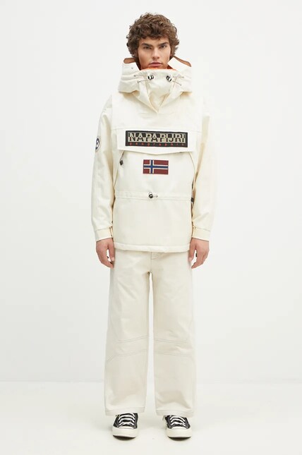 Куртка Napapijri Skidoo 1990 мужская цвет бежевый зимняя oversize