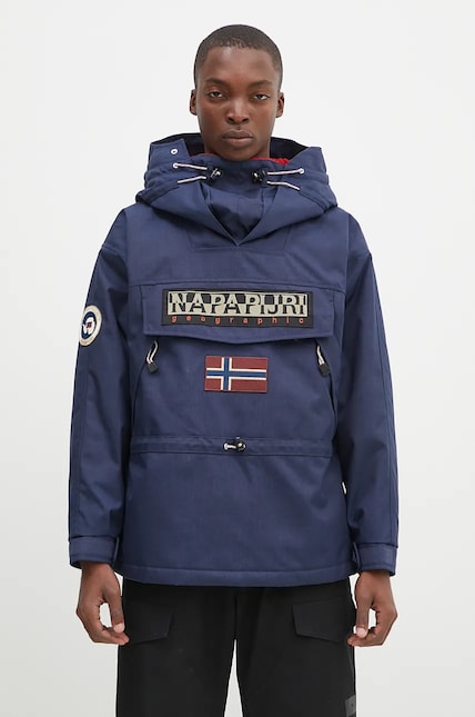Napapijri jacket Skidoo 1990 men's navy blue color NP0A4IK5B2Q1 at Napapijri jacket Skidoo 1990 men's navy blue color NP0A4IK5B2Q1 at