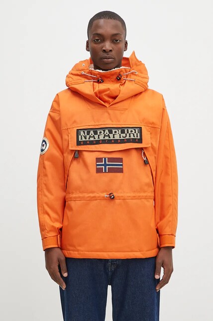 Napapijri jacket Skidoo 1990 men's orange color NP0A4IK5A681 at PRM US
