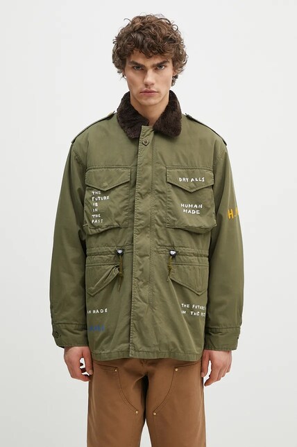 Human Made shirt jacket Field Jacket green color HM28JK021 at PRM US