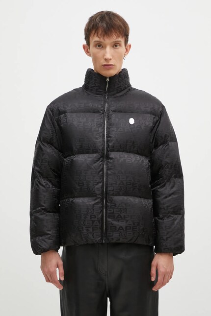 A Bathing Ape down jacket Lux Sport Pattern Jacquard Nylon Down
