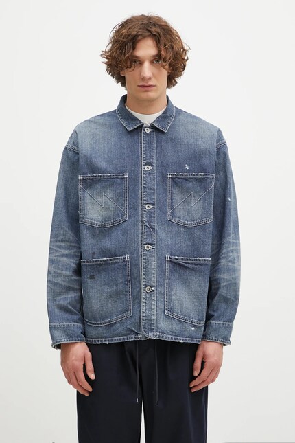 NEIGHBORHOOD denim jacket Washed Coverall Jacket men's navy blue