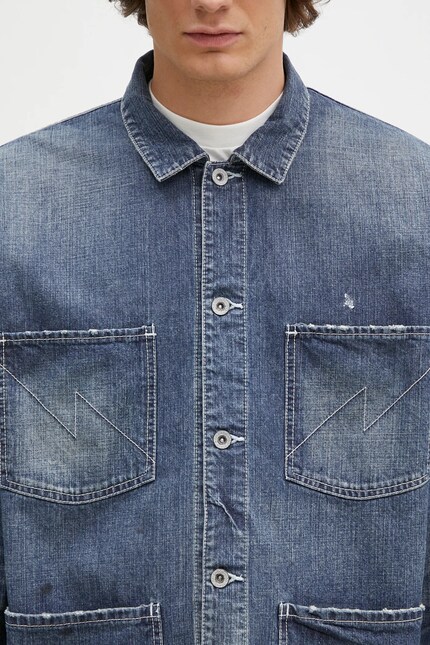 NEIGHBORHOOD denim jacket Washed Coverall Jacket men's navy blue