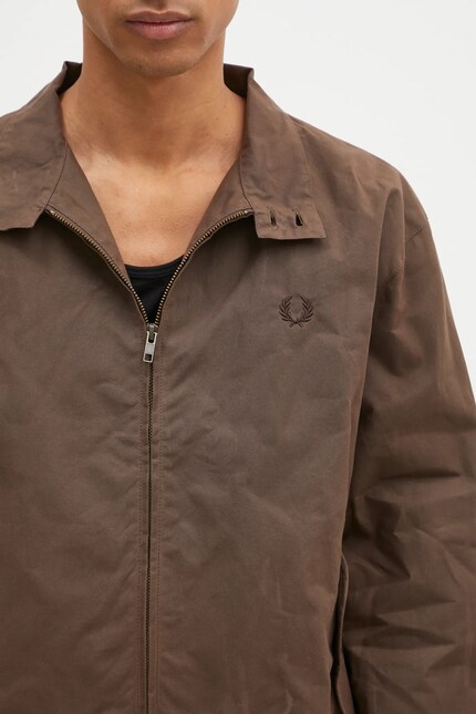 FRED PERRY ブラウン ジップアップジャケット UK 10 Fred Perry Bonded Zip Through Brown Jacket – Nova Clothing