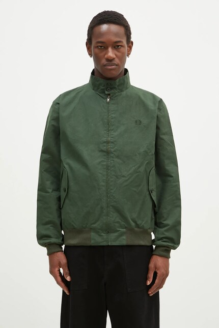 Хлопковая куртка Fred Perry Made In England Wax Harrington цвет