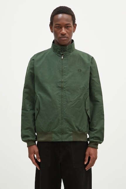 Хлопковая куртка Fred Perry Made In England Wax Harrington цвет Хлопковая куртка Fred Perry Made In England Wax Harrington цвет