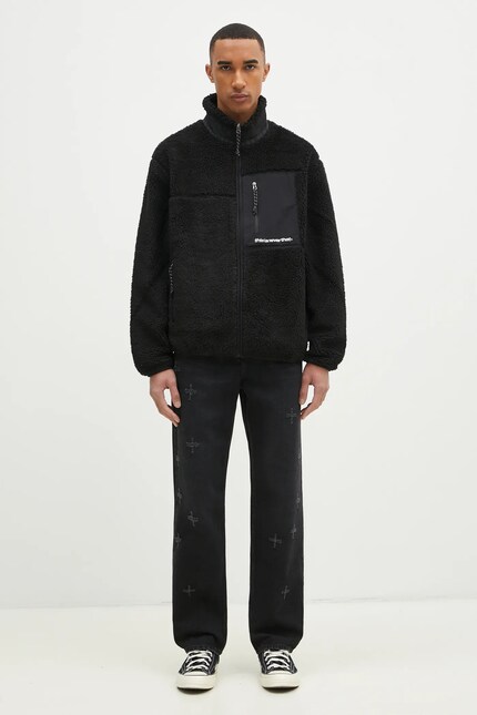 thisisneverthat jacket SP Sherpa Fleece Jacket men's black color
