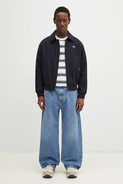 LACOSTE ネイビー ウール ピーコート LACOSTE ネイビー ウール ピーコート Lacoste Unisex X Gloverall Pea