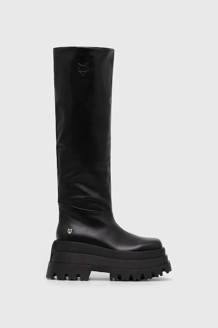 Naked Wolfe leather boots women's black color Sasha Black at PRM US