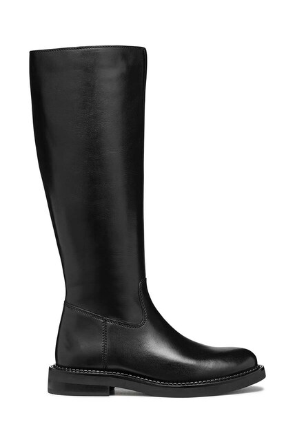 Qoo④ Geox ghete de piele D SERILDA femei, culoarea negru, cu toc plat