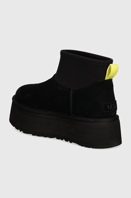 Замшевые сапоги UGG Classic Mini Dipper цвет чёрный 1168170-BLK