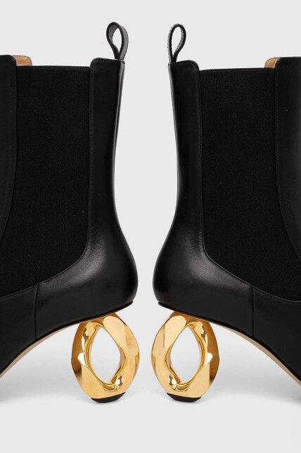 JW Anderson leather chelsea boots Chain Heel women's black color