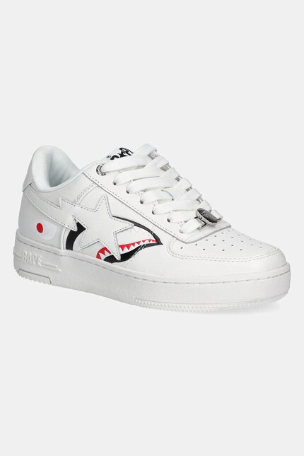 A Bathing Ape leather sneakers Shark Bape Sta L white color