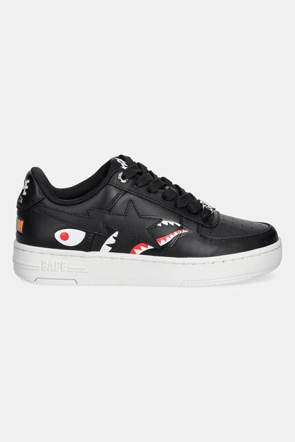 A Bathing Ape leather sneakers Shark Bape Sta L black color