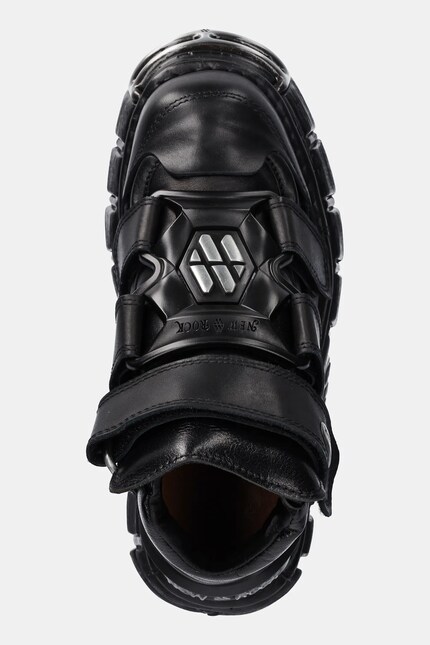New Rock leather sneakers black color M.285.S1 at PRM US