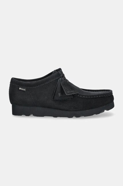 Clarks Originals suede shoes Wallabee Gore-Tex men's black color
