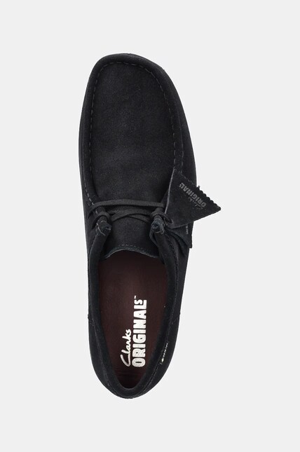 Clarks Originals suede shoes Wallabee Gore-Tex men's black color