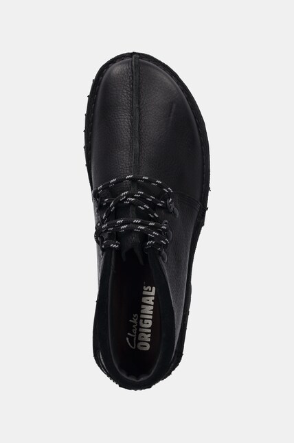 Clarks Originals leather shoes Trek Hike men's black color