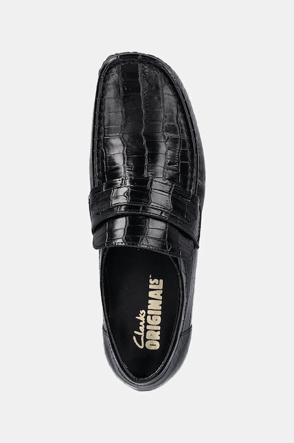Clarks Originals leather loafers Wallabee Loafer men's black color Clarks Originals leather loafers Wallabee Loafer men's black color