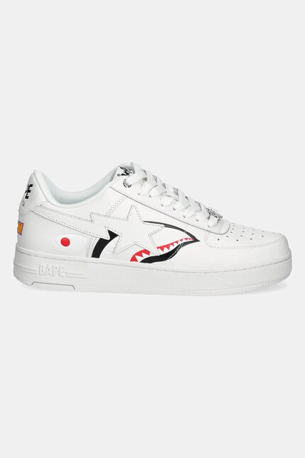 A Bathing Ape leather sneakers Bape Sta Shark M2 white color