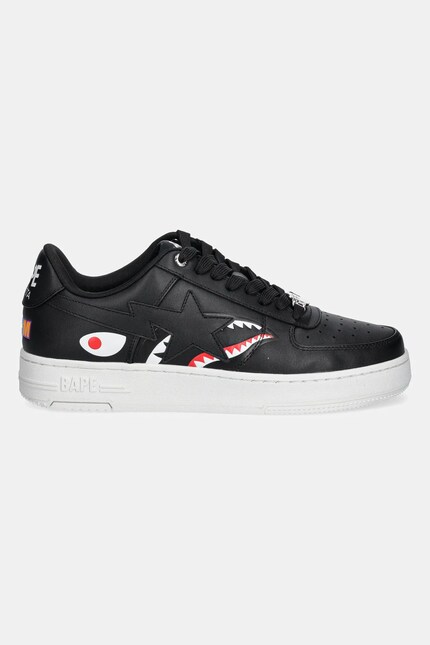 A Bathing Ape leather sneakers Bape Sta Shark M2 black color