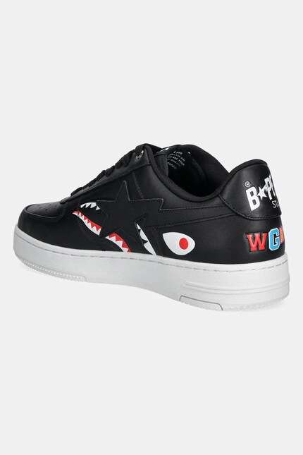 A Bathing Ape leather sneakers Bape Sta Shark M2 black color