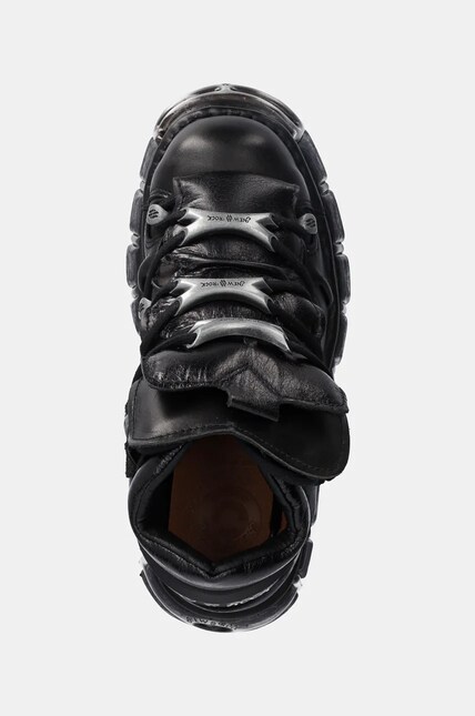New Rock Ankle Boot Black Tower With Laces M-106-S1 M.106.S1 at PRM US