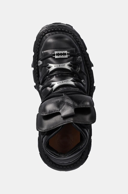 New Rock Ankle Boot Black Imperfect Tank With Laces M-Tank106-C2 M New Rock Ankle Boot Black Imperfect Tank With Laces M-Tank106-C2 M