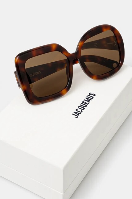 Jacquemus sunglasses CARRE ROND 2 brown color JAC10C2SUN at  display picture 1
