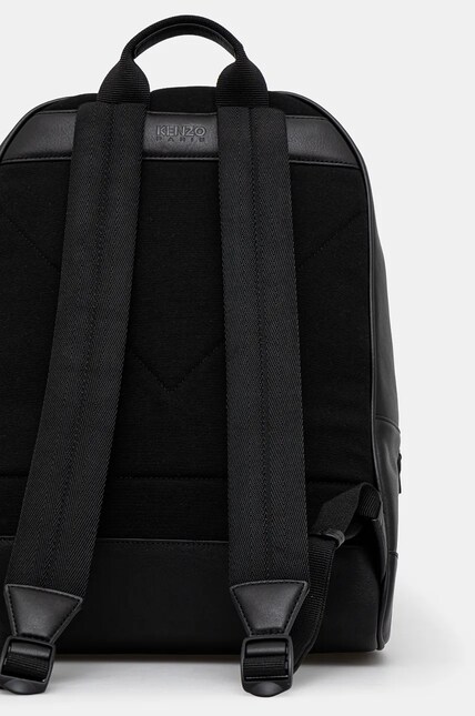 Кожаный рюкзак Kenzo Backpack цвет чёрный большой с аппликацией