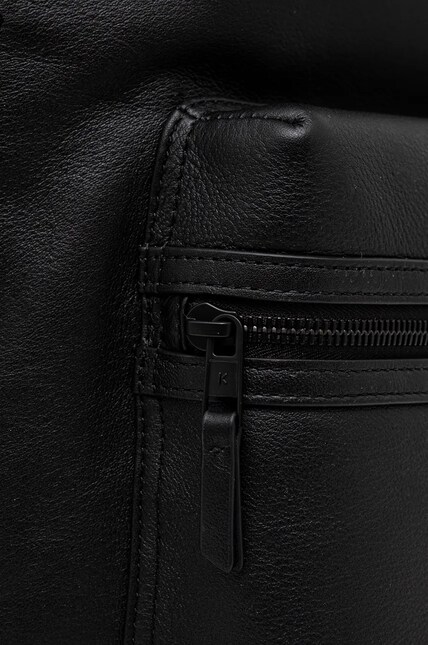 Кожаный рюкзак Kenzo Backpack цвет чёрный большой с аппликацией