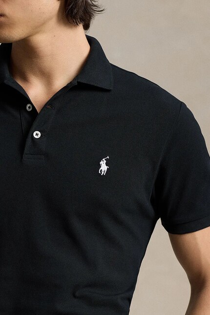 Polo Ralph Lauren polo shirt men's cotton with elastane black